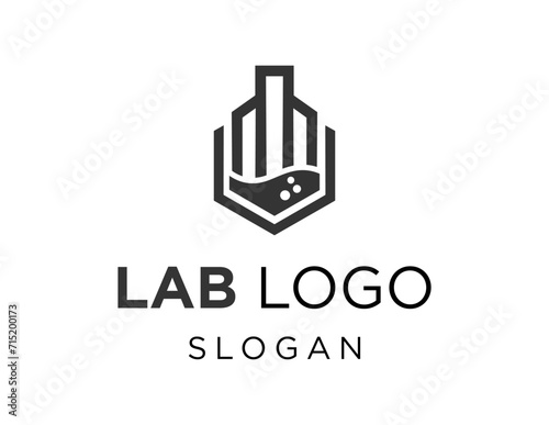 The logo design is about Lab and was created using the Corel Draw 2018 application with a white background.