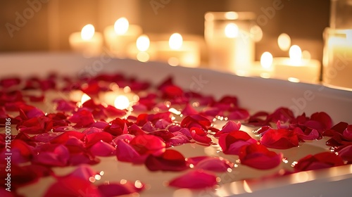 Romantic Rose Petal Bath by Candlelight