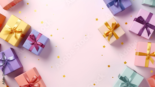 Gift background with copy space for Christmas gifts  holiday or birthday