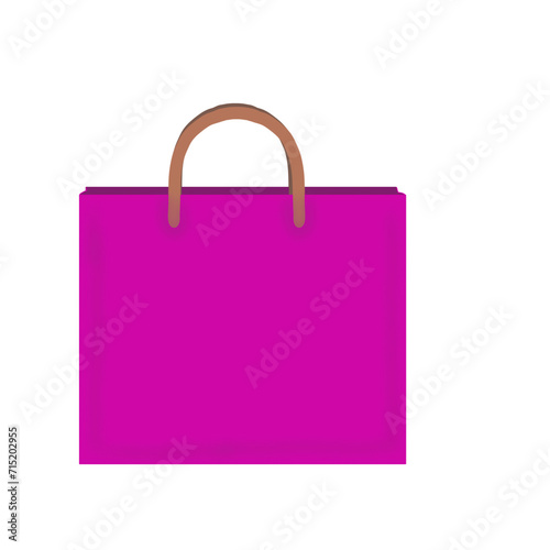pink shopping bag isolated