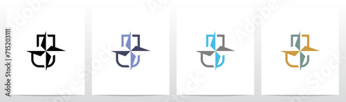 Compass On Letter Logo Design J photo