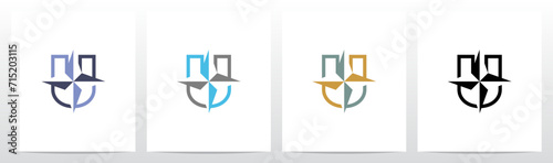 Compass On Letter Logo Design U