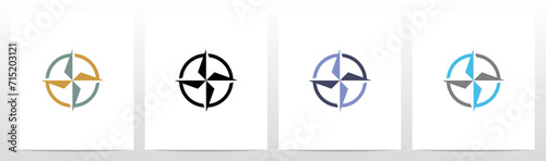 Compass On Letter Logo Design O