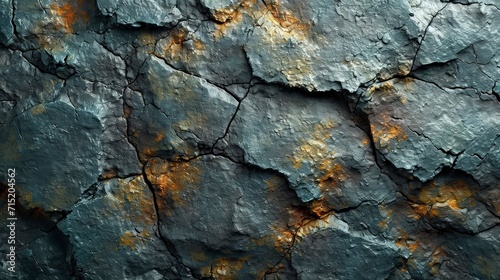 Cracked black natural stone background with yellow accents.
