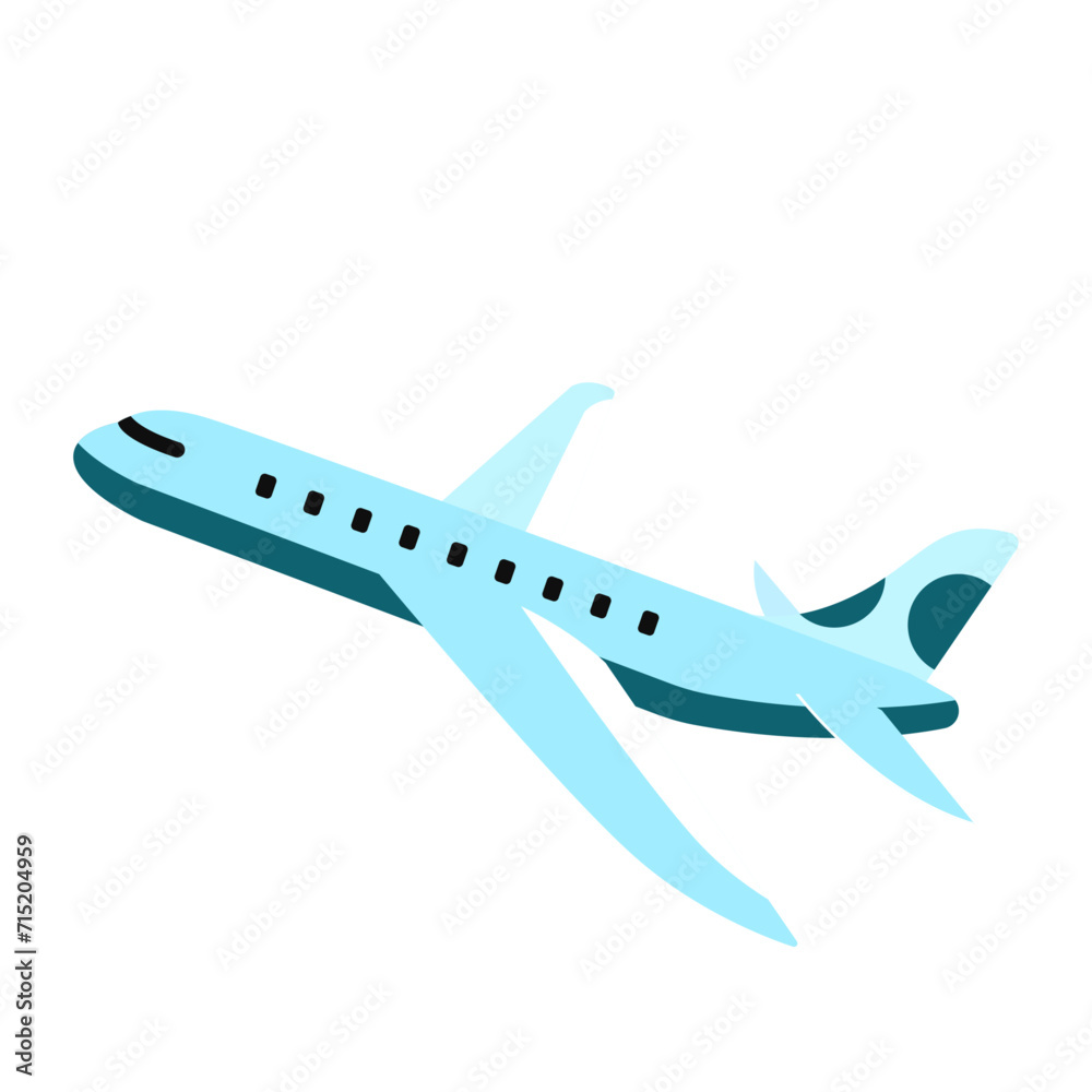 Naklejka premium Passenger plane in flight, vector illustration of transportation airplane , simple and unique for business.