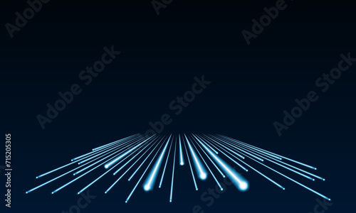 Abstract speed line background with dynamic light fiber cable technology network and Electric car concept innovation background, vector design