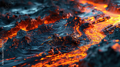 A visually striking fluid backdrop depicting the beauty of flowing molten lava