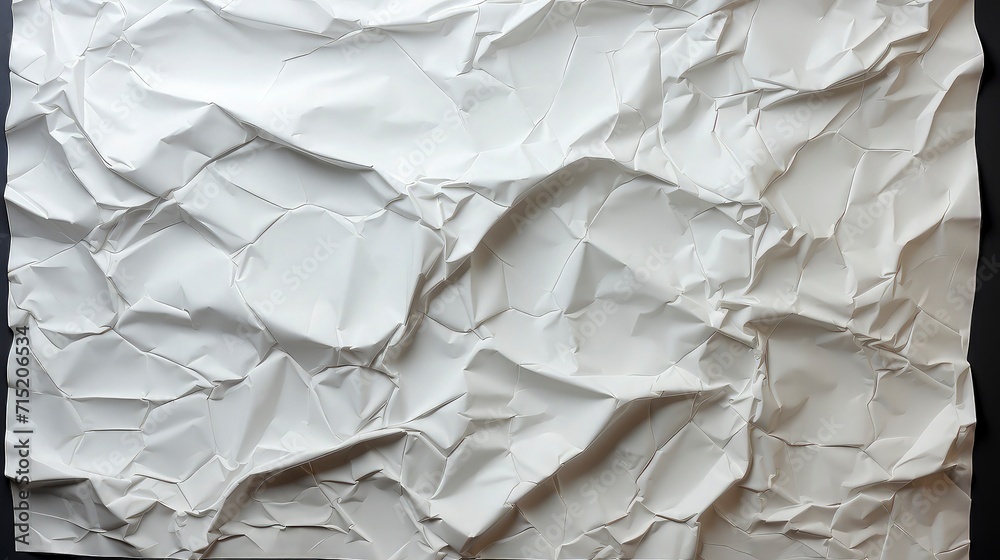 Fototapeta premium Glued white paper background. Crumpled texture background.