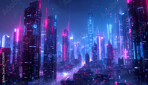 neon futuristic cityscape background