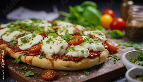 bruschetta with tomato and cheese