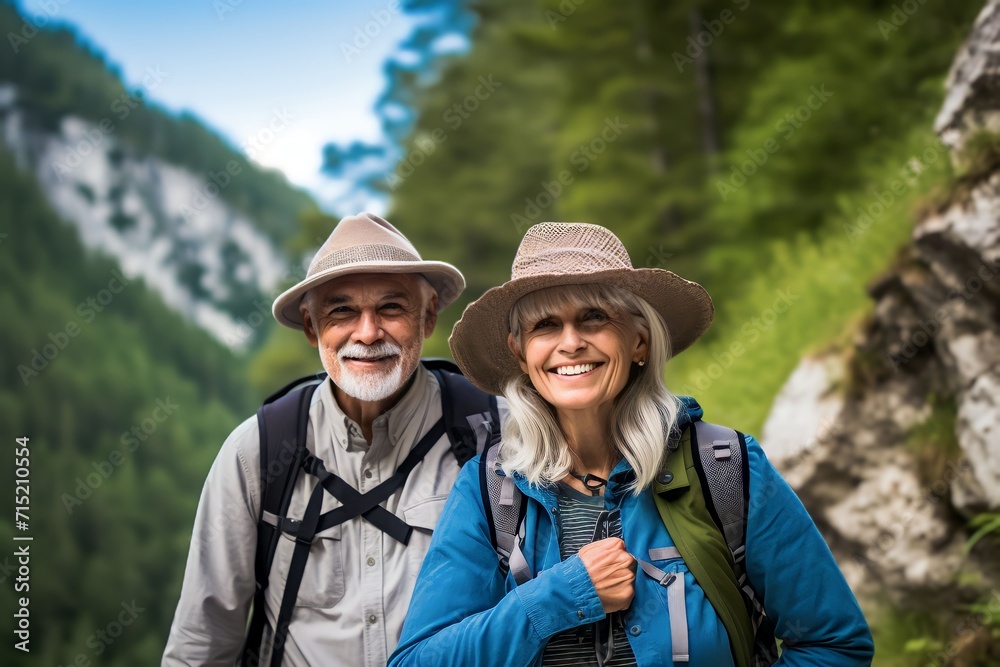 A senior couple vacation in nature vibe 