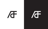AF logo, monogram unique logo, black and white logo, premium elegant logo, letter AF Vector	
