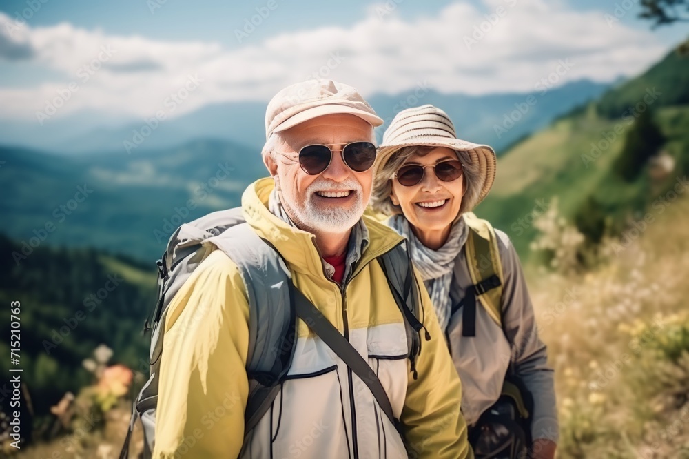 A senior couple vacation in nature vibe 