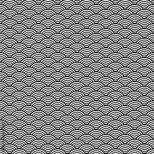 japanese chinese cloud, wave seamless pattern, raditional oriental ornament background, lustration of traditional oriental Asian background.