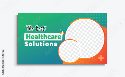 Medical health care YouTube thumbnail clickable video cover editable web banner design