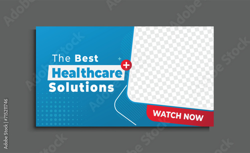 Medical health care YouTube thumbnail clickable video cover editable web banner design photo
