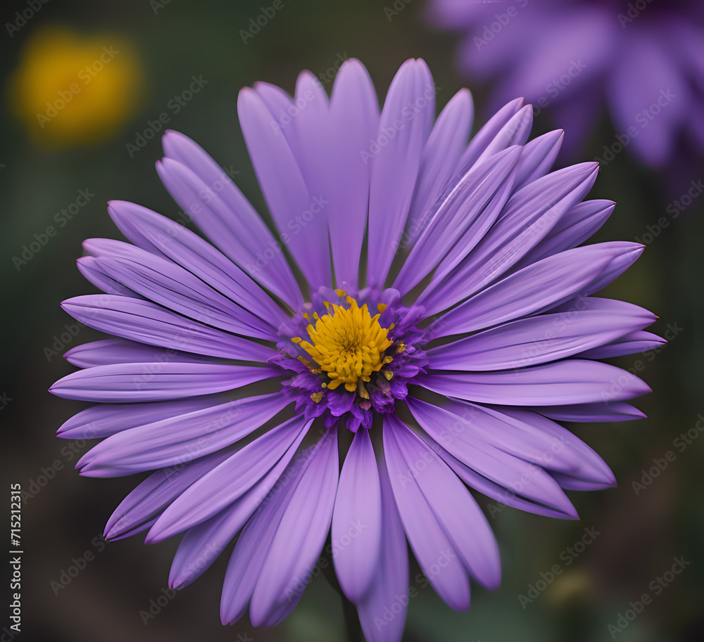 A rowleaf balsamroot wild flower close up. a close up of a yellow flower with a sky in the background and a few white flowers in the foreground. Generative Ai