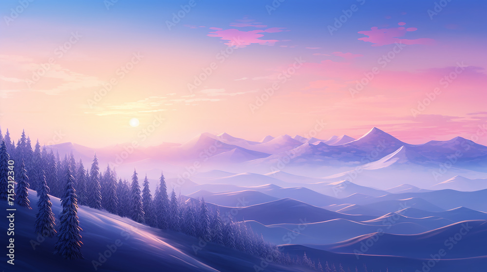 Fototapeta premium sunset in the mountains background