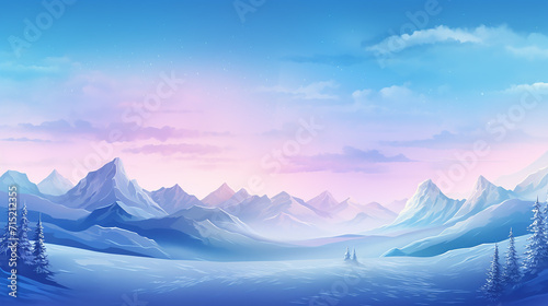 mountains in the snow background 