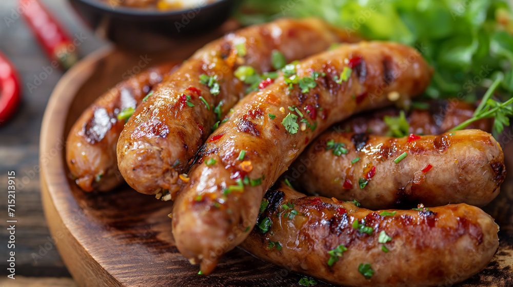 grilled sausage on a plate grilled sausage on a plate