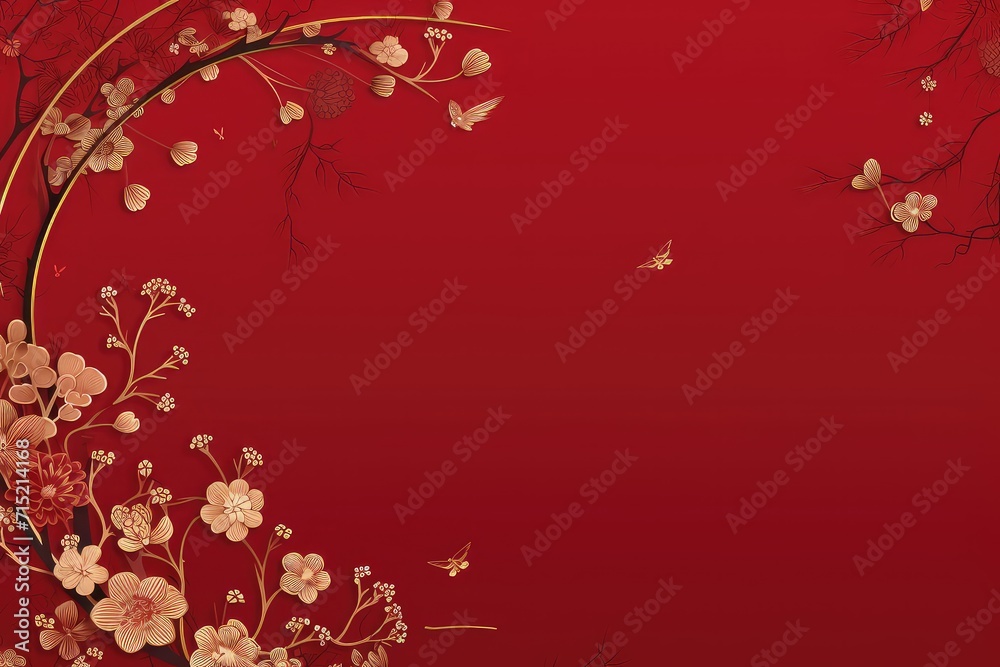 Chinese background with hanging lantern and chinese element. Generative AI Chinese background with hanging lantern and chinese element. Generative AI