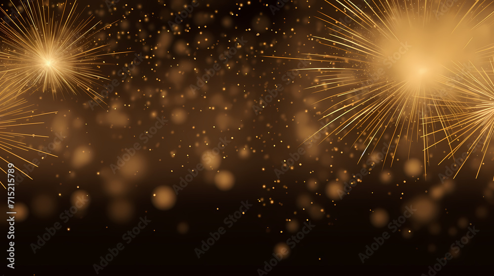 Fototapeta premium Beautiful fireworks background at night for holiday decoration