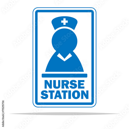 Nurse station signage vector isolated illustration