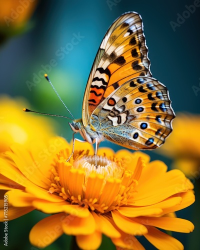 Close-up of a butterfly perched on a flower.