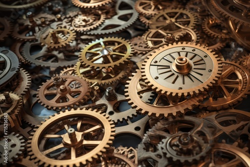 Cogs and wheels create an industrial background