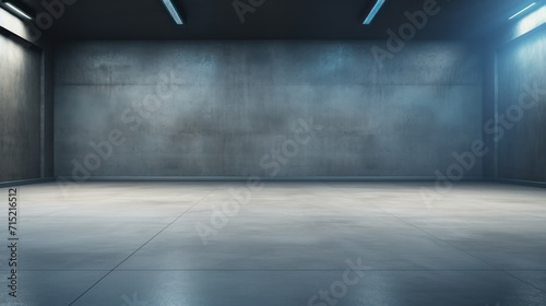 Concrete floor and a closed door for product display or an industrial background © crazyass