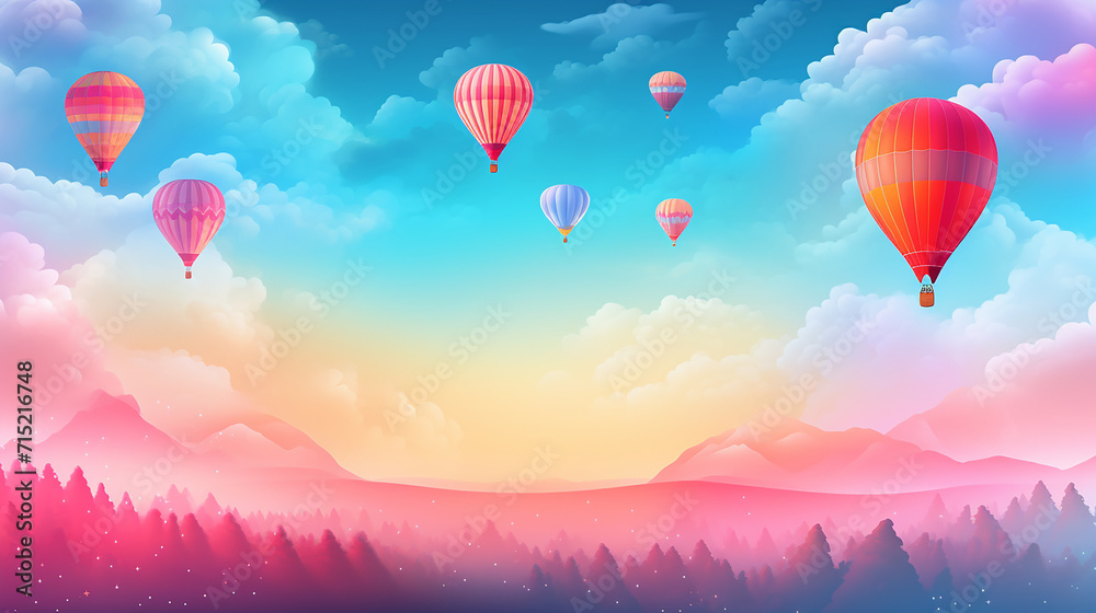 Fototapeta premium hot air balloons wallpaper background
