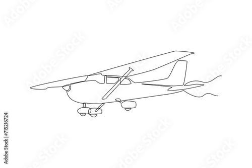 Continuous one line drawing Air transportation concept. Doodle vector illustration. © Rita