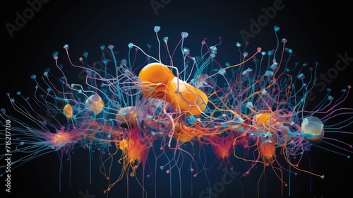 A digital print featuring a series of interconnected brains, representing the power of collective human intelligence and how it drives development.