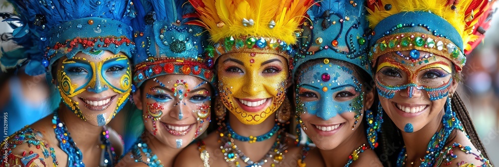 Fototapeta premium Barranquilla Colombia Participants Carnival, Background HD, Illustrations