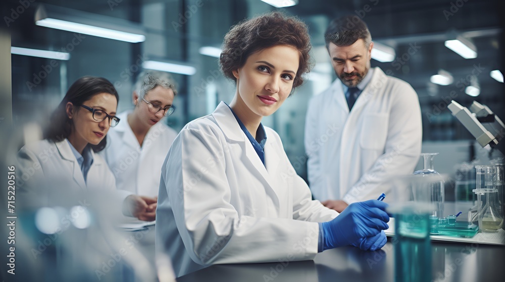 A scientist in a lab coat conducting an experiment , scientist, lab coat, experiment