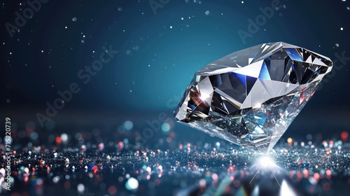 The background has a luxurious feel with colorful sparkling diamonds