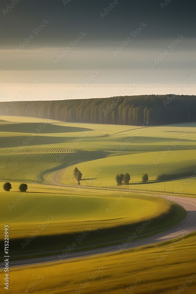 Fototapeta premium country side of city with beautiful and positive vibe 