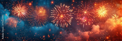 Beautiful Holiday Background Red Fireworks Explode, Background HD, Illustrations