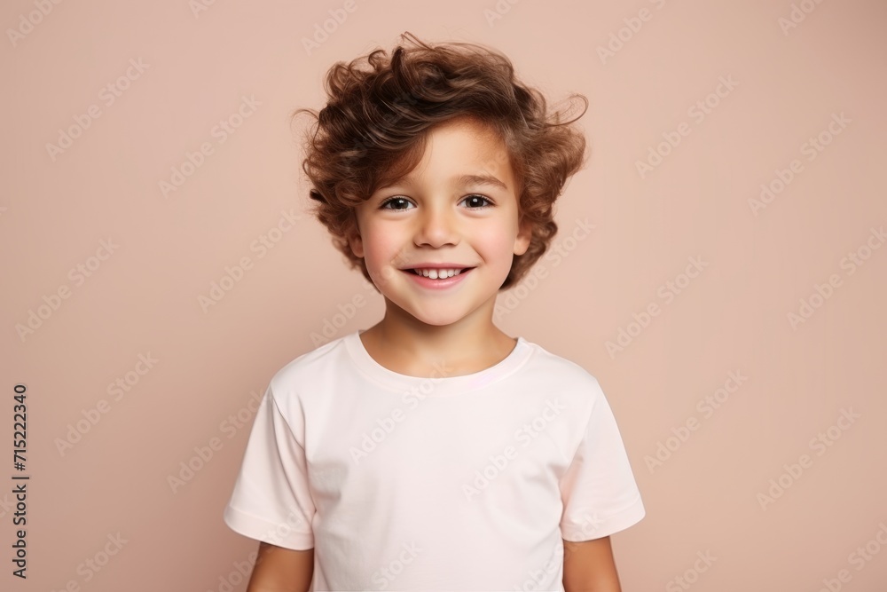 Portrait of a cute little girl with curly hair on a pink background Portrait of a cute little girl with curly hair on a pink background