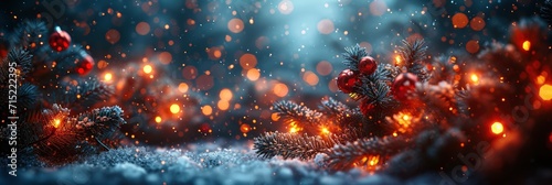 Blurred Christmas Lights Background Fresh Snow, Background HD, Illustrations