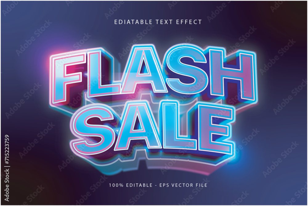 Fototapeta premium Vector Flash Sale Editable Text Effects With Light Background