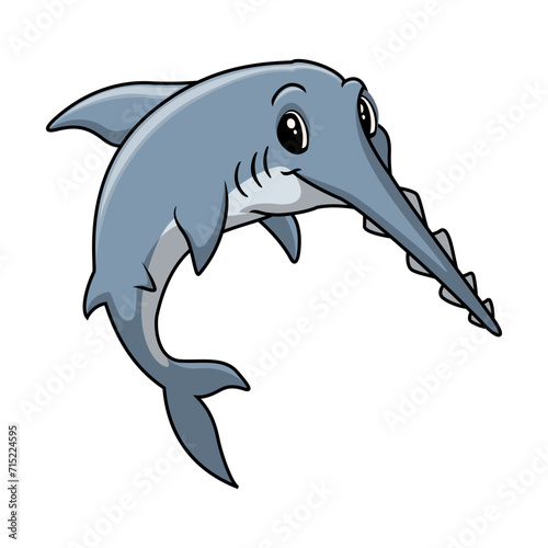 funny cute sawshark cartoon a smile