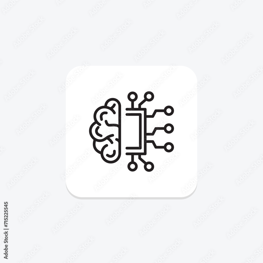 Artificial Intelligence black outline icon , vector, pixel perfect, illustrator file Artificial Intelligence black outline icon , vector, pixel perfect, illustrator file