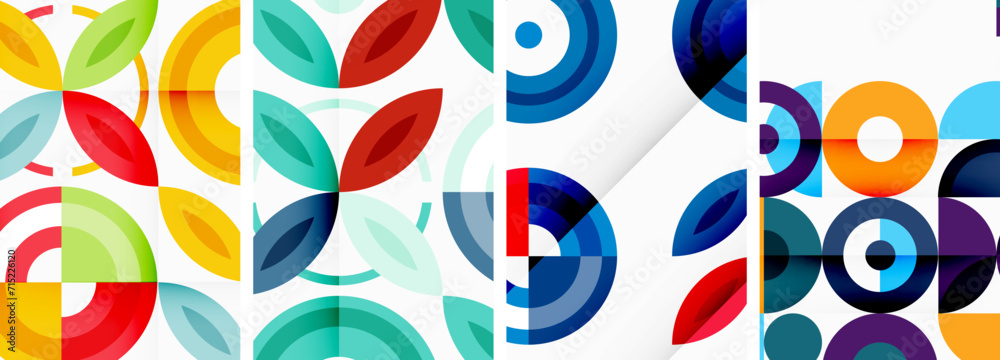 Round geometric elements and circles in background design for wallpaper, business card, cover, poster, banner, brochure, header, website