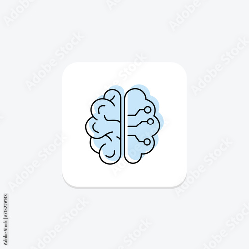 Neuroscience color shadow line icon , vector, pixel perfect, illustrator file