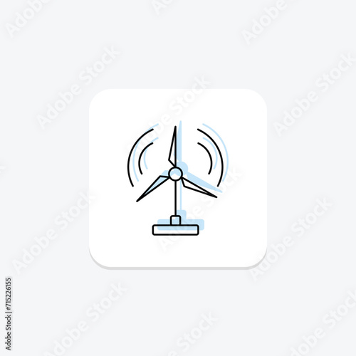 Wind Power color shadow line icon , vector, pixel perfect, illustrator file