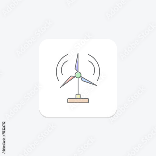 Wind Power awesome lineal color icon , vector, pixel perfect, illustrator file