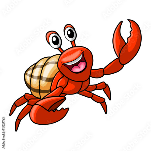 funny cartoon hermit crab smile