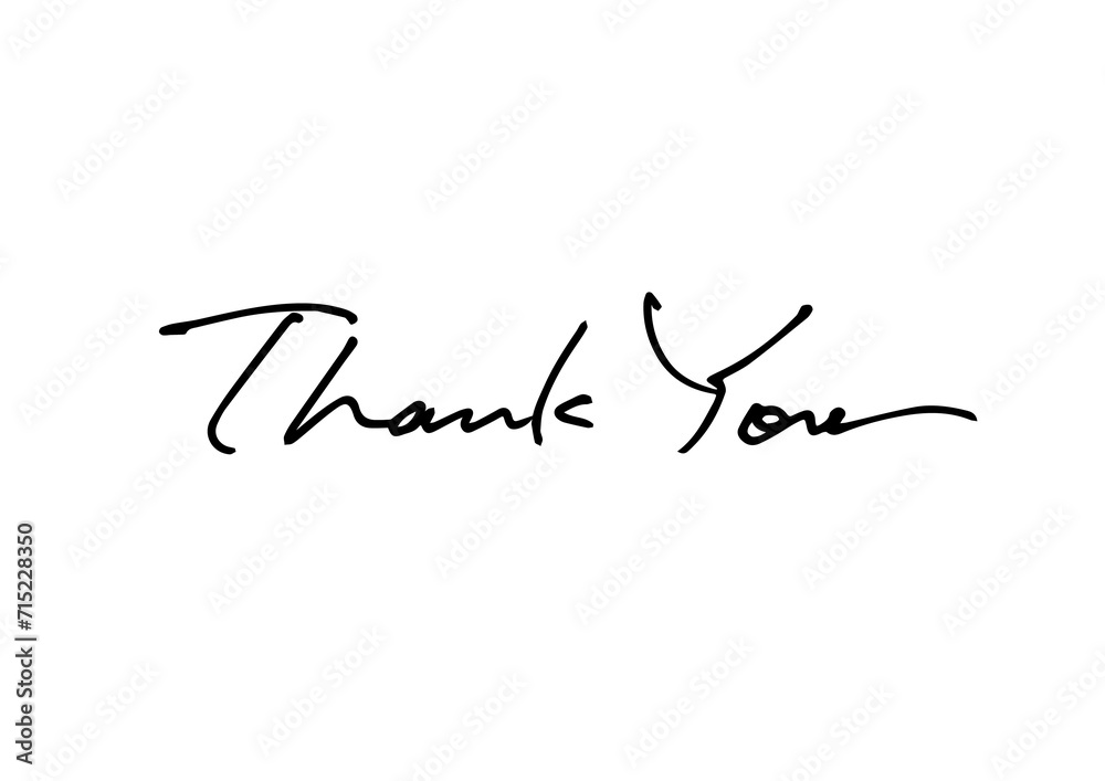 Thank You,hand lettering,black ink	