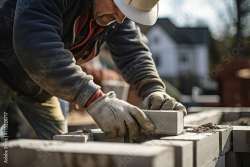 Man work workers cement construction concrete mason